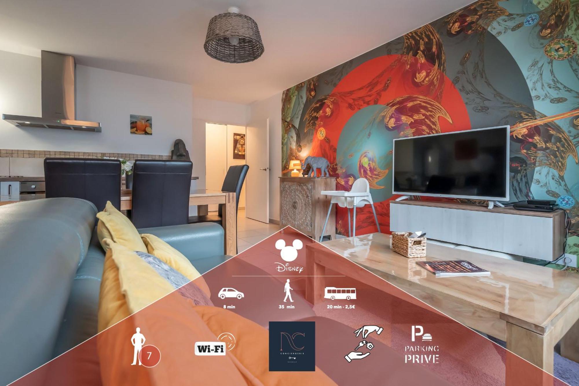 Appartamento *disneyland-paris* 7pers, Wifi, Parking, Netflix